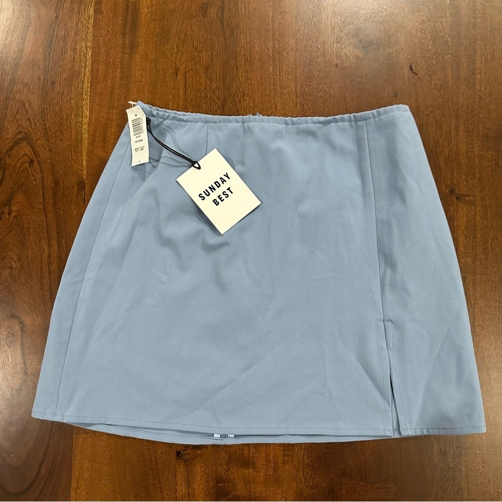 New! Aritzia Sunday Best Tatiana Skirt Smokey Blue Size 4 Fall School Academia
